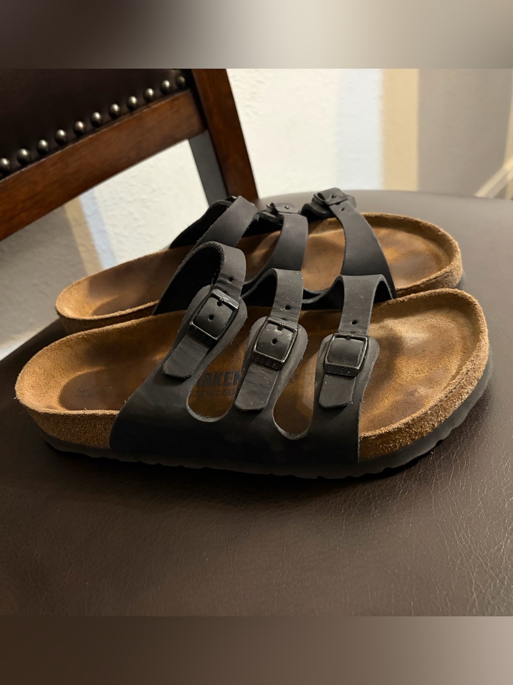Black Three-Strap women’s Sandals - Birkenstock Style